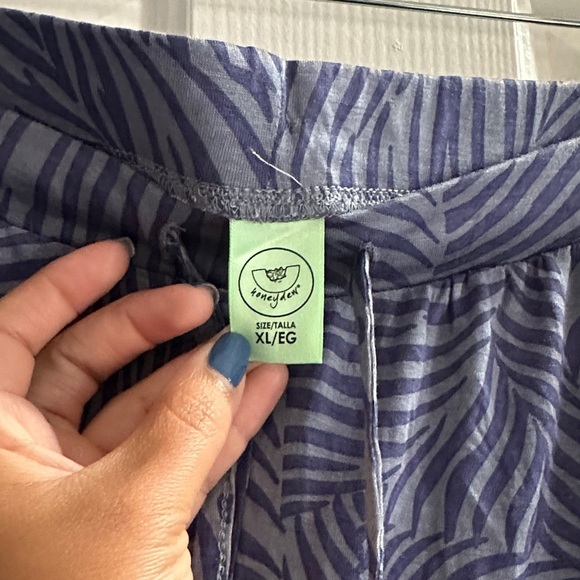 Honeydew Intimates Purple Gray Print Wide Leg Pull On Cropped Pants XL - Picture 2 of 5